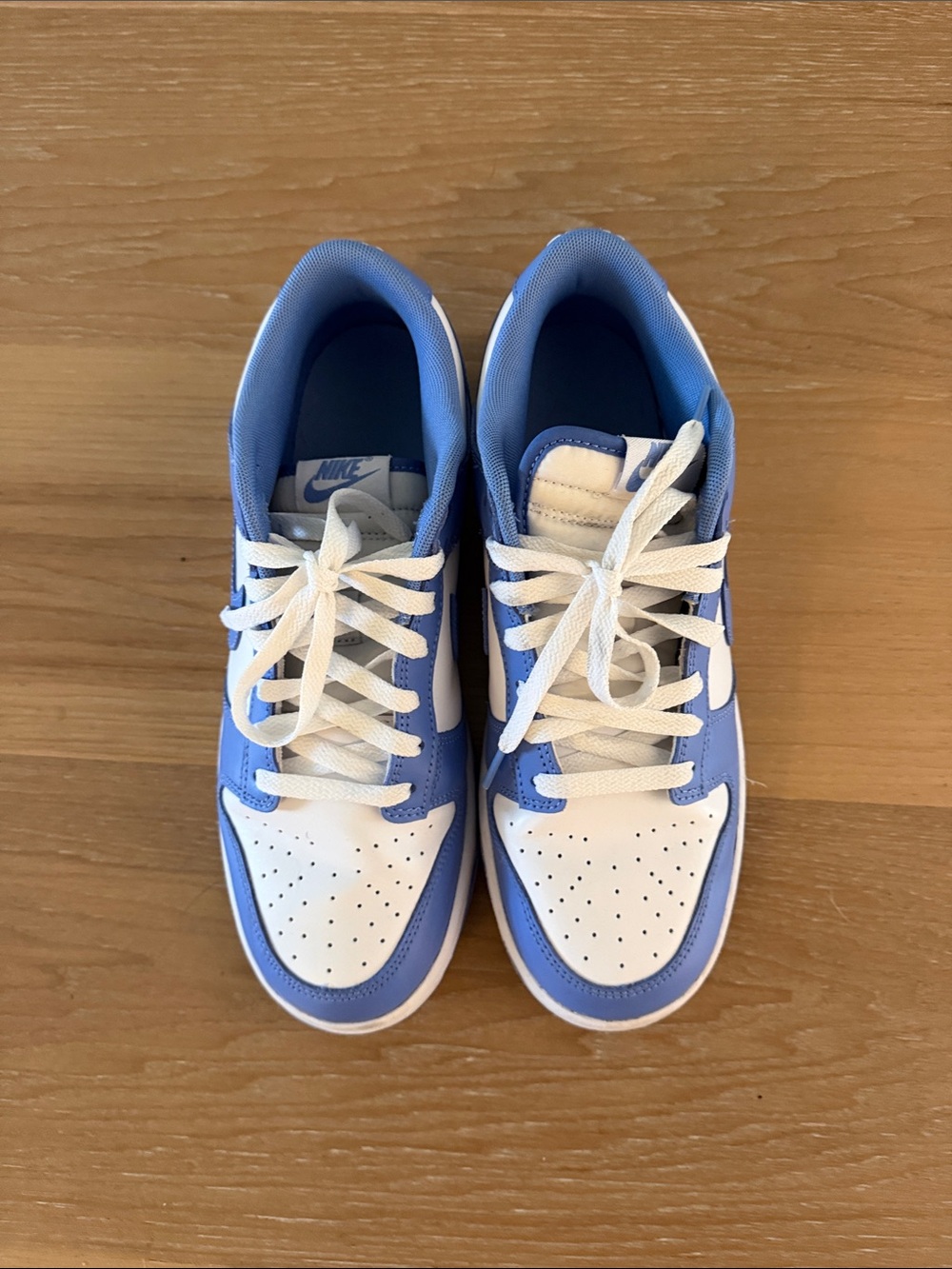 Nike Dunks White and Light Blue Low-Top Sneakers 9
